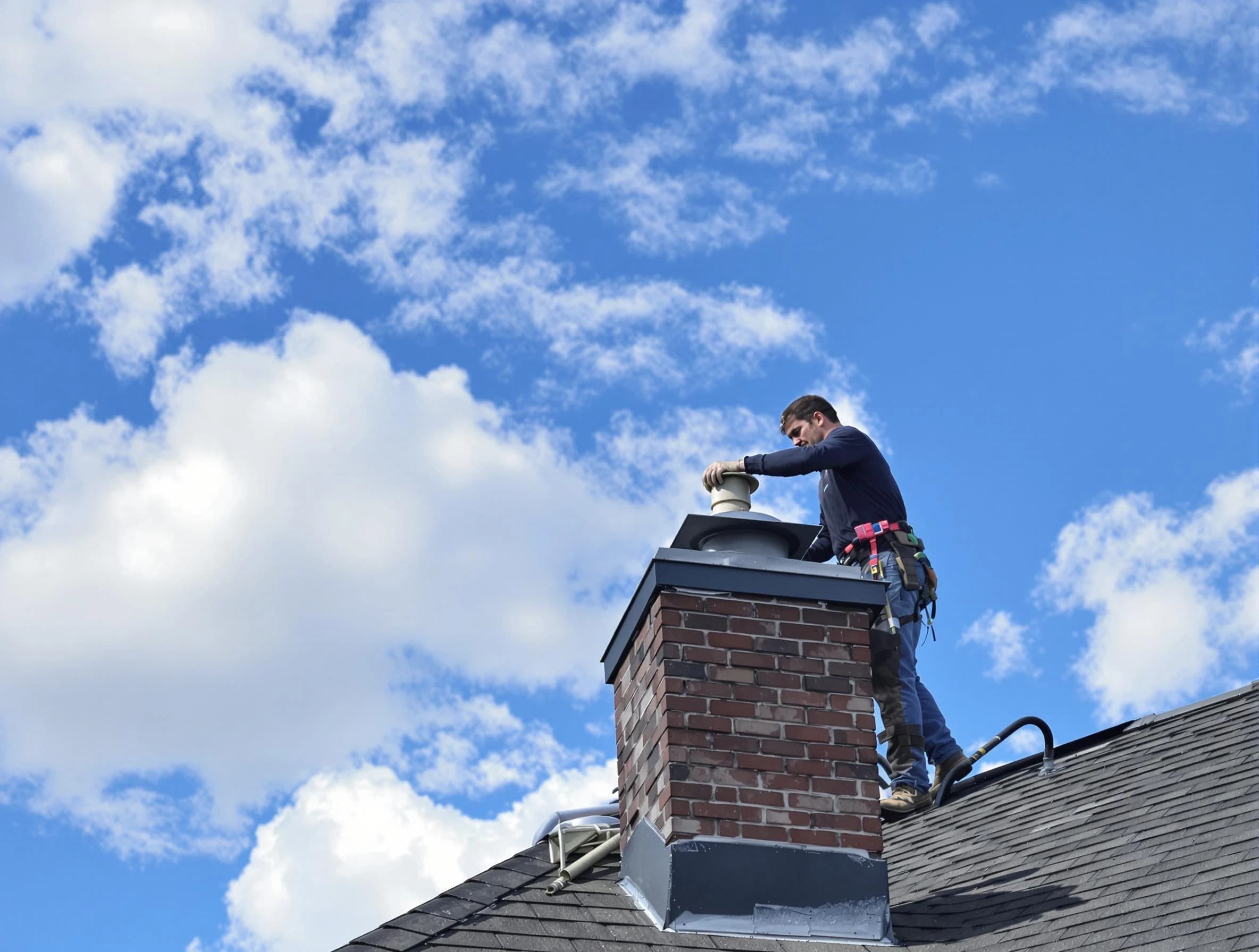 Dacono Chimney Sweep installing a sturdy chimney cap in Dacono, CO