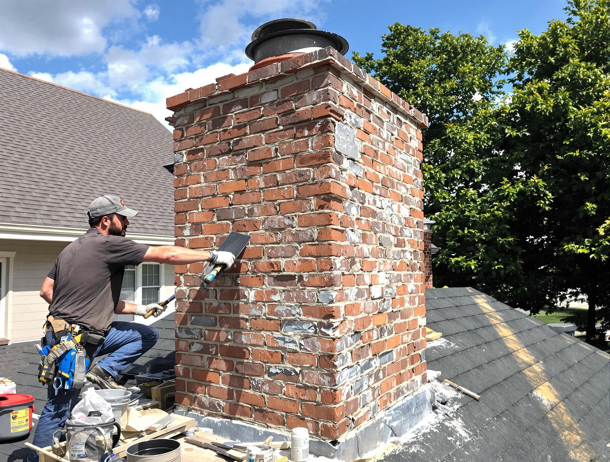 Completed chimney rebuild by Dacono Chimney Sweep in Dacono, CO