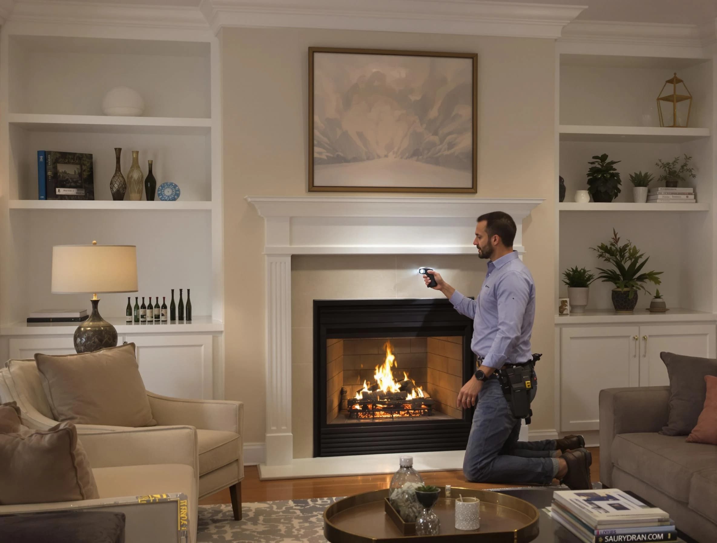 Dacono Chimney Sweep conducting a fireplace safety inspection in Dacono, CO